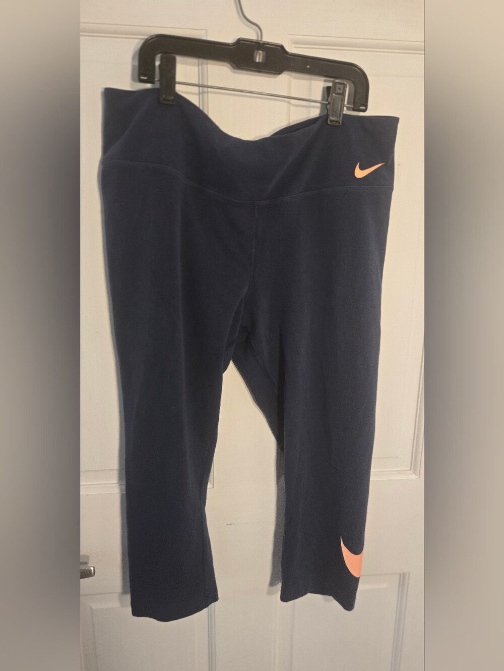 Nike   Dri Fit Navy Leggings with Coral Swooshes Size XL